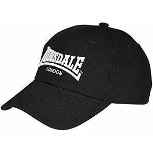 Lonsdale Men´s Cotton Black Baseball Cap Embroided Logo Hat Adjustable